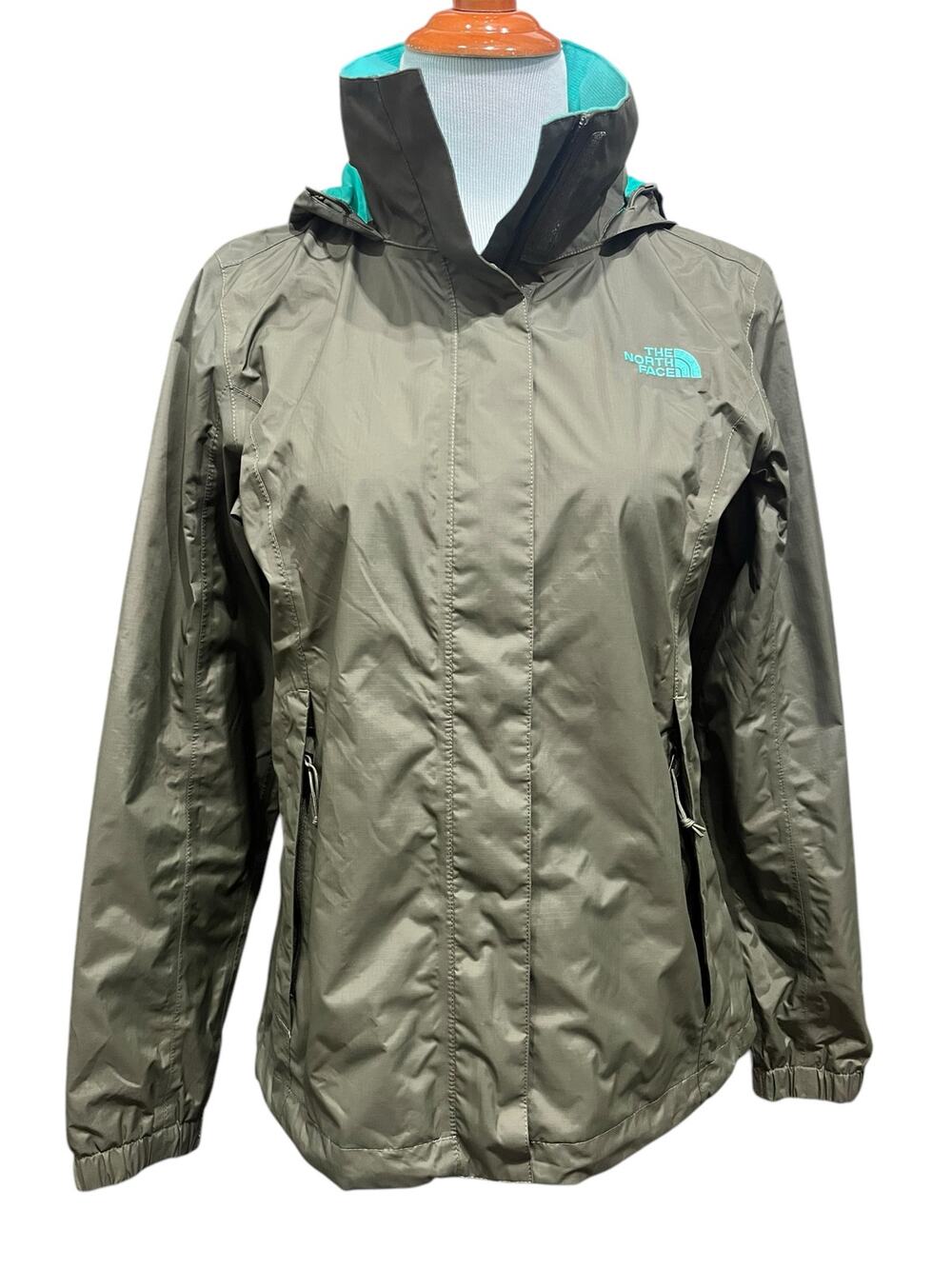 The North Face Women's Venture 2 Olive Army Green Hooded Rain Jacket SIZE Medium